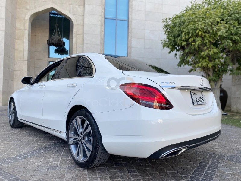 White Mercedes Benz C300 2019 for rent in Dubai 8